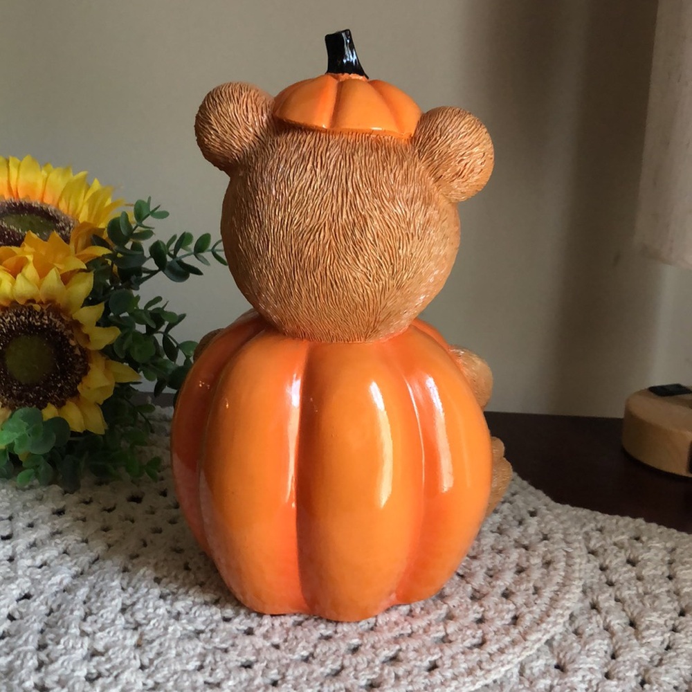 Resin PUMPKIN Teddy Bear Halloween Home Decor - Picture 8 of 9
